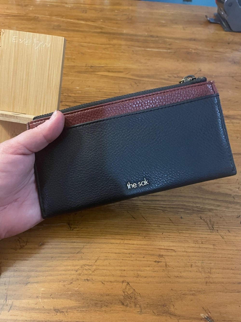The Sak Black Leather wristlet with Gold-Tone Zipper - Picture 12 of 12